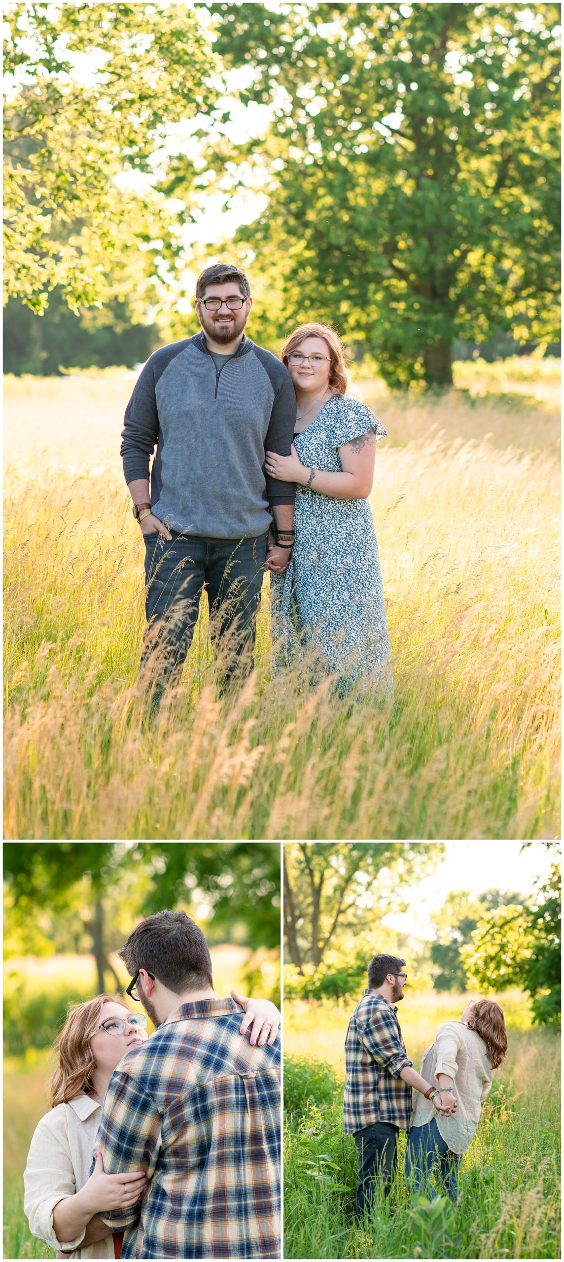 Engagement Photo Collage from Token Creek Park 