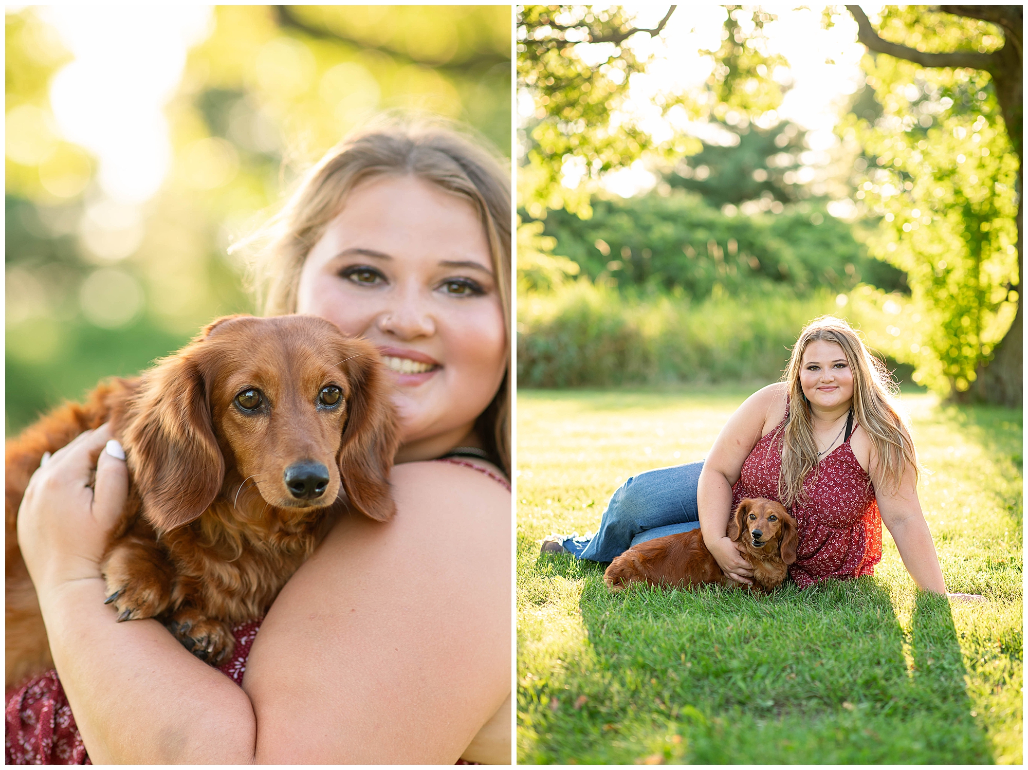 senior photos with small dog 