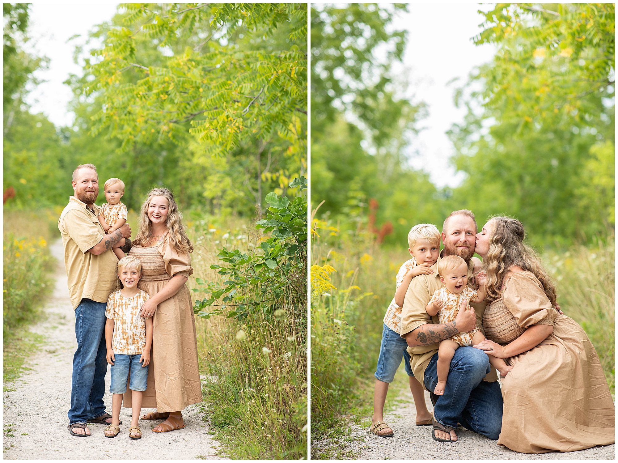 neutral color family photo outfits