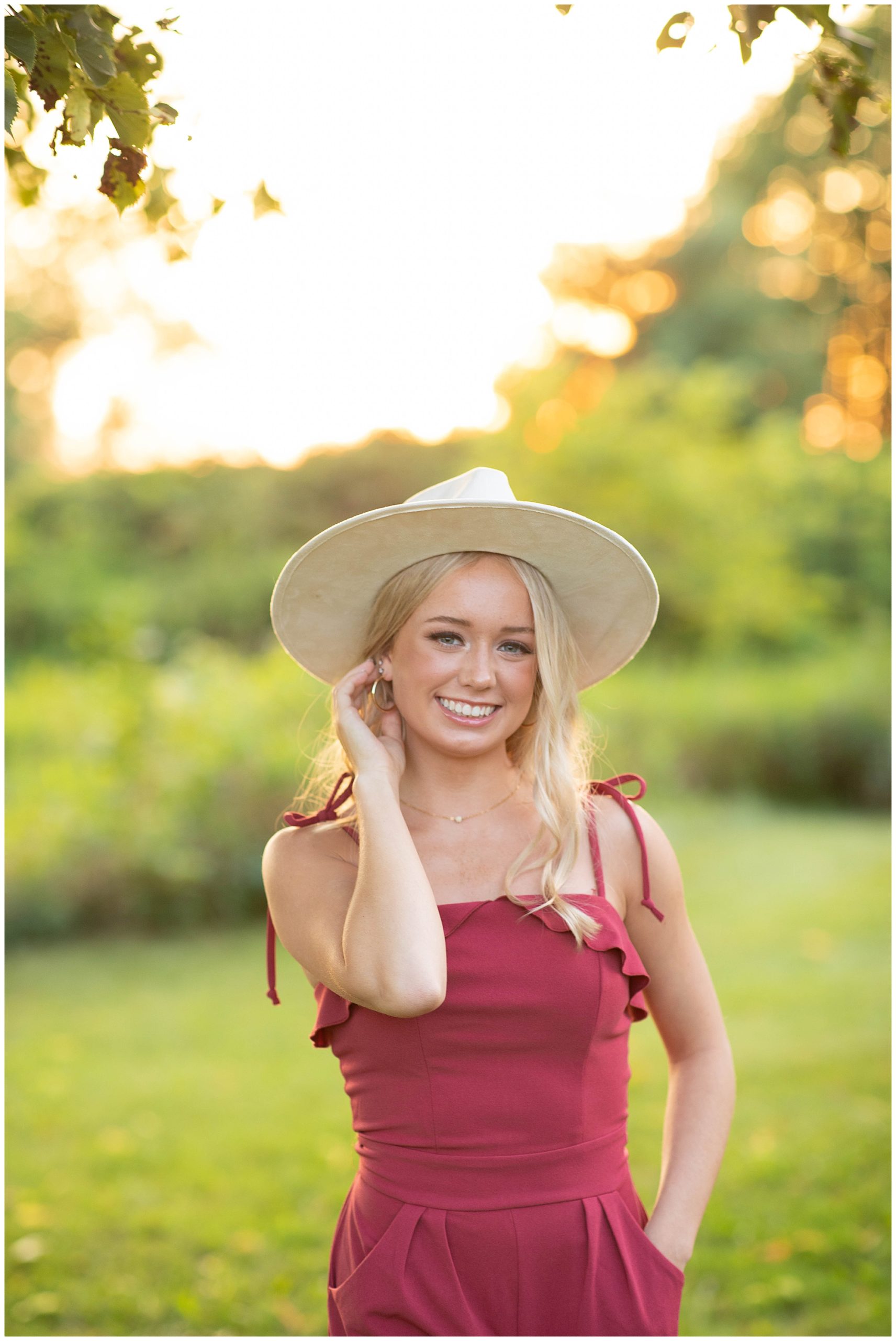 Late Summer Senior Session with a Pop of Fall Color