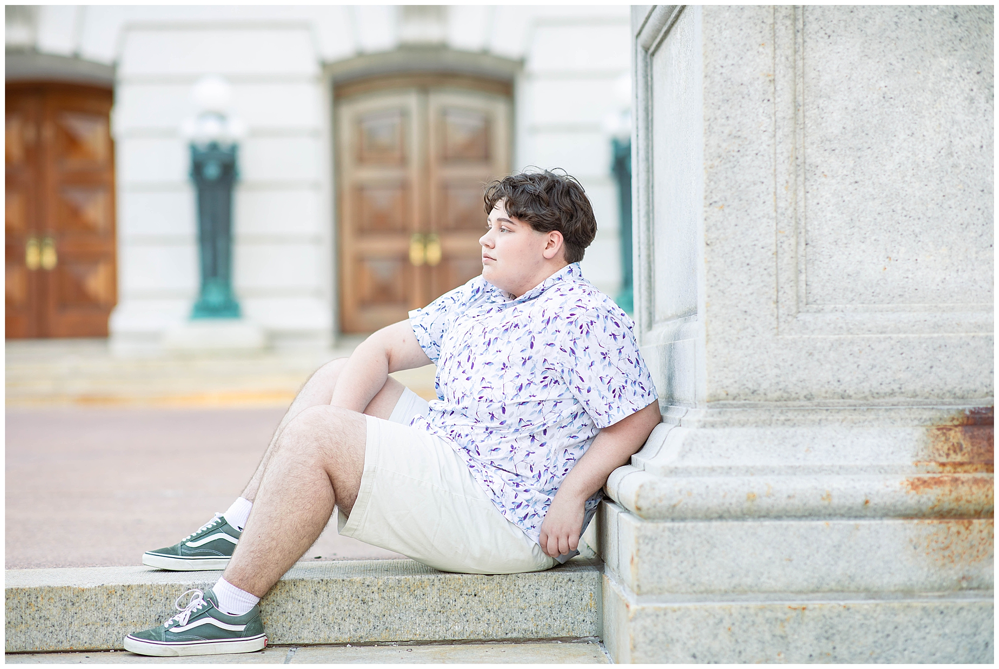Modern Senior Session at the Capitol in  Madison, WI