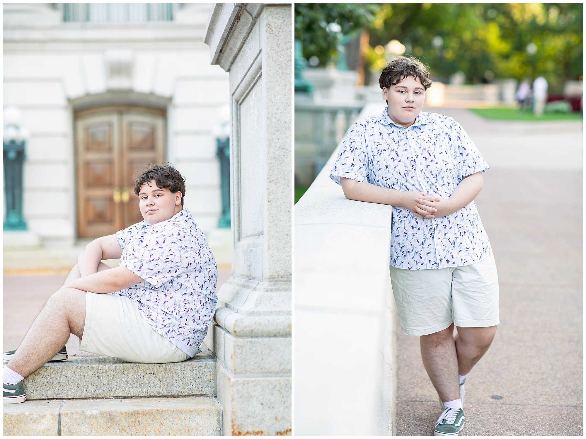 Modern Senior Session at the Capitol in  Madison, WI