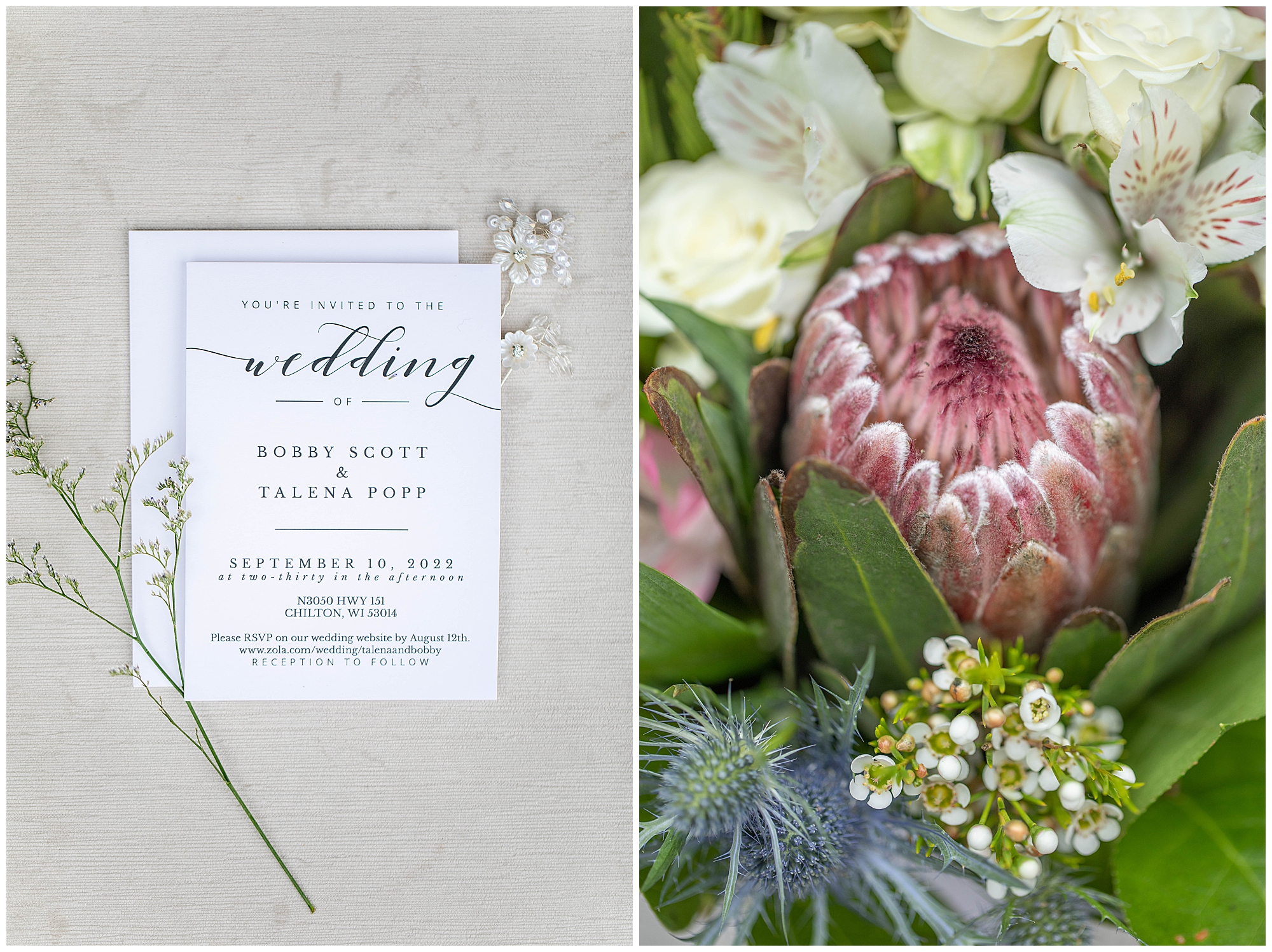 wedding invitations and florals
