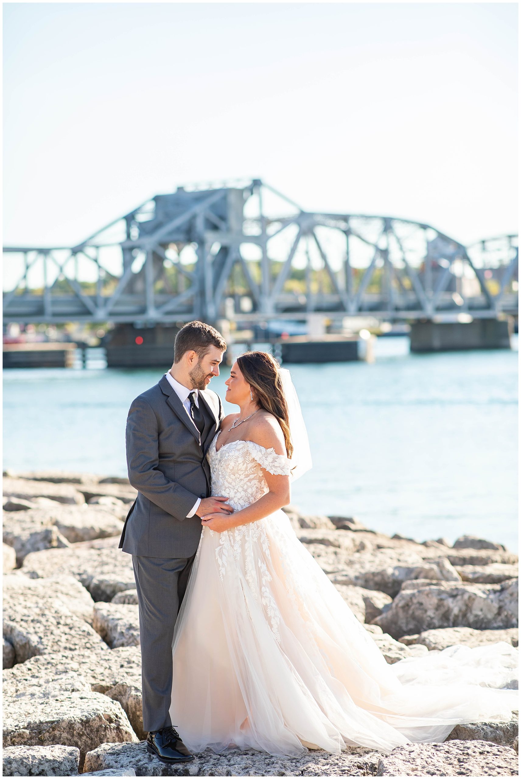 Steel Bridge, Door County Wedding Couple's Portraits 
