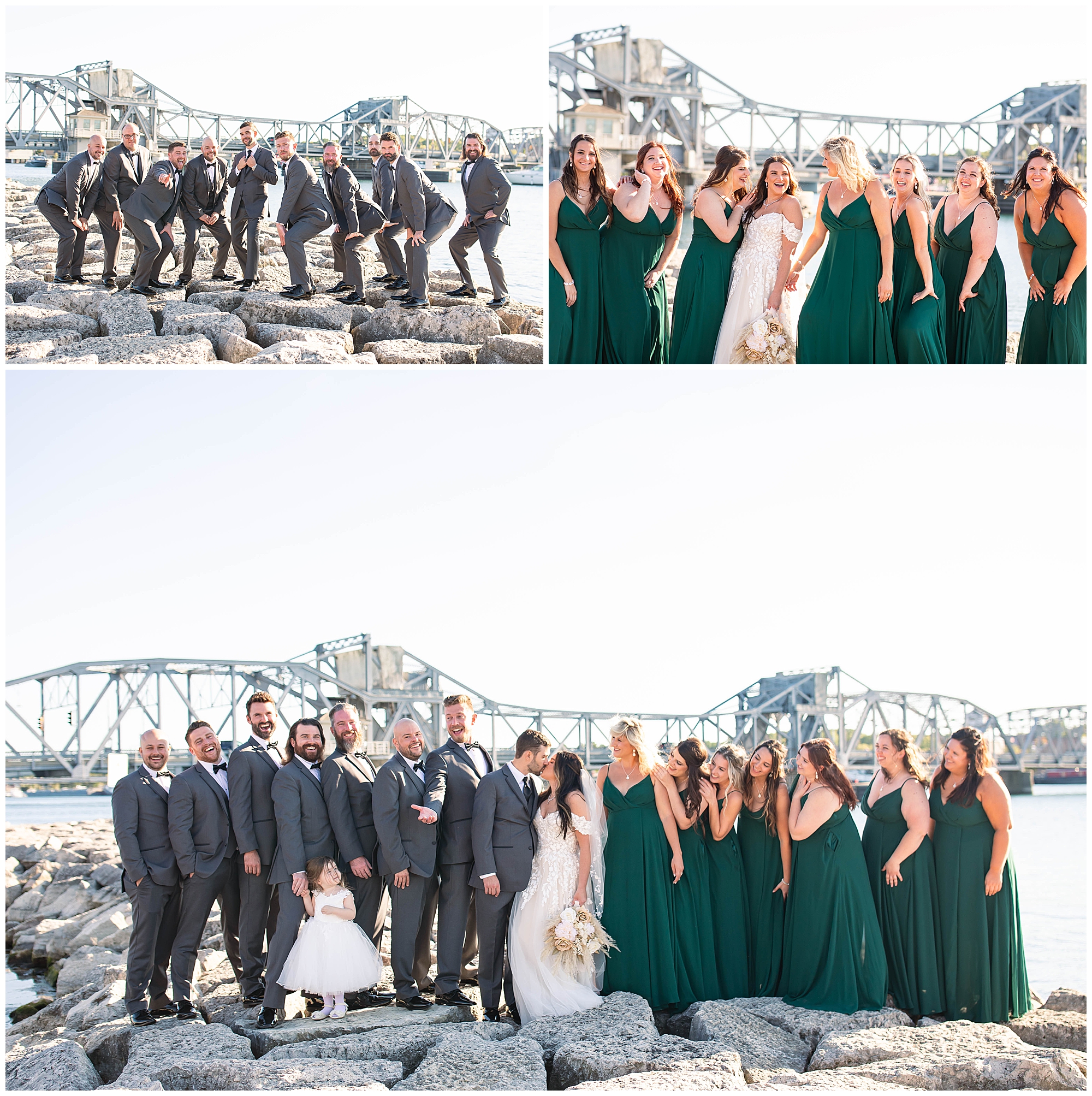 Bridal Party at Steel Bridge in Sturgeon Bay