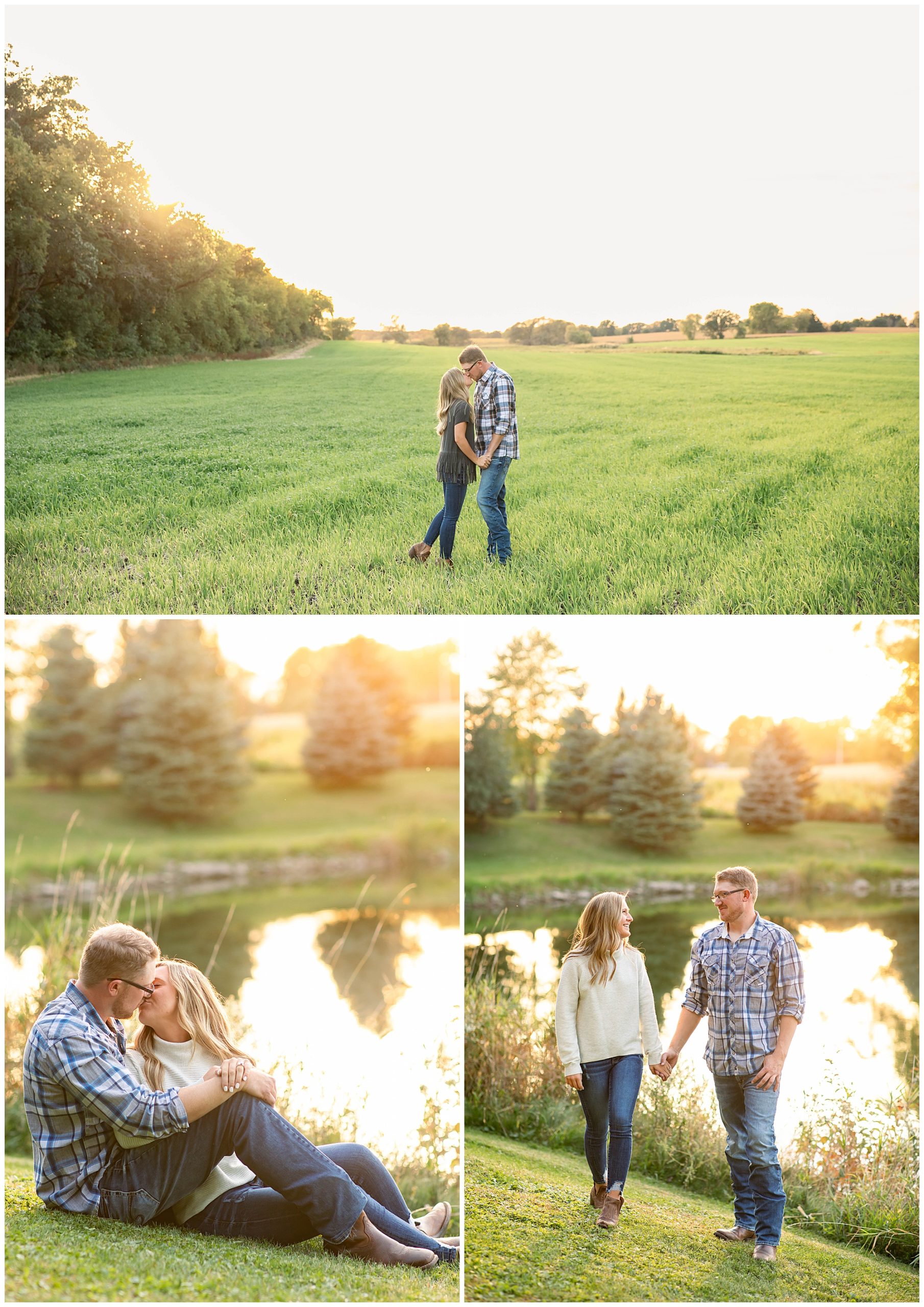 Engagement Photos near pond