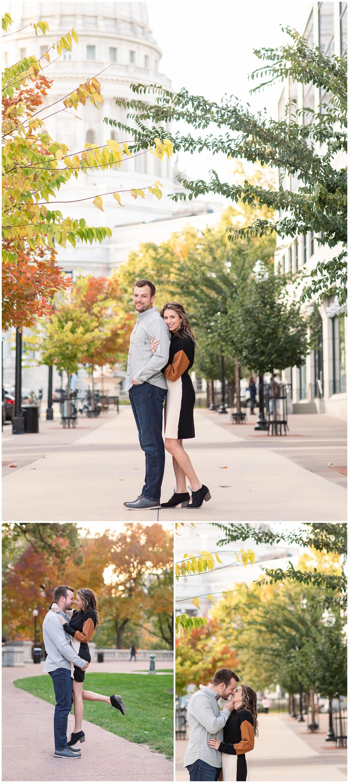 Madison WI Capitol View Engagement Photos 
