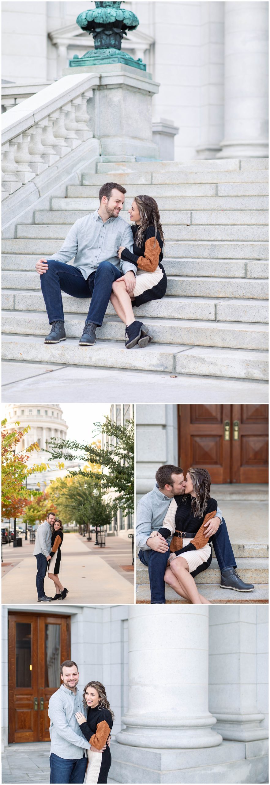 Engagement Photos at the Monona Terrace and Wisconsin Capitol in Madison, WI