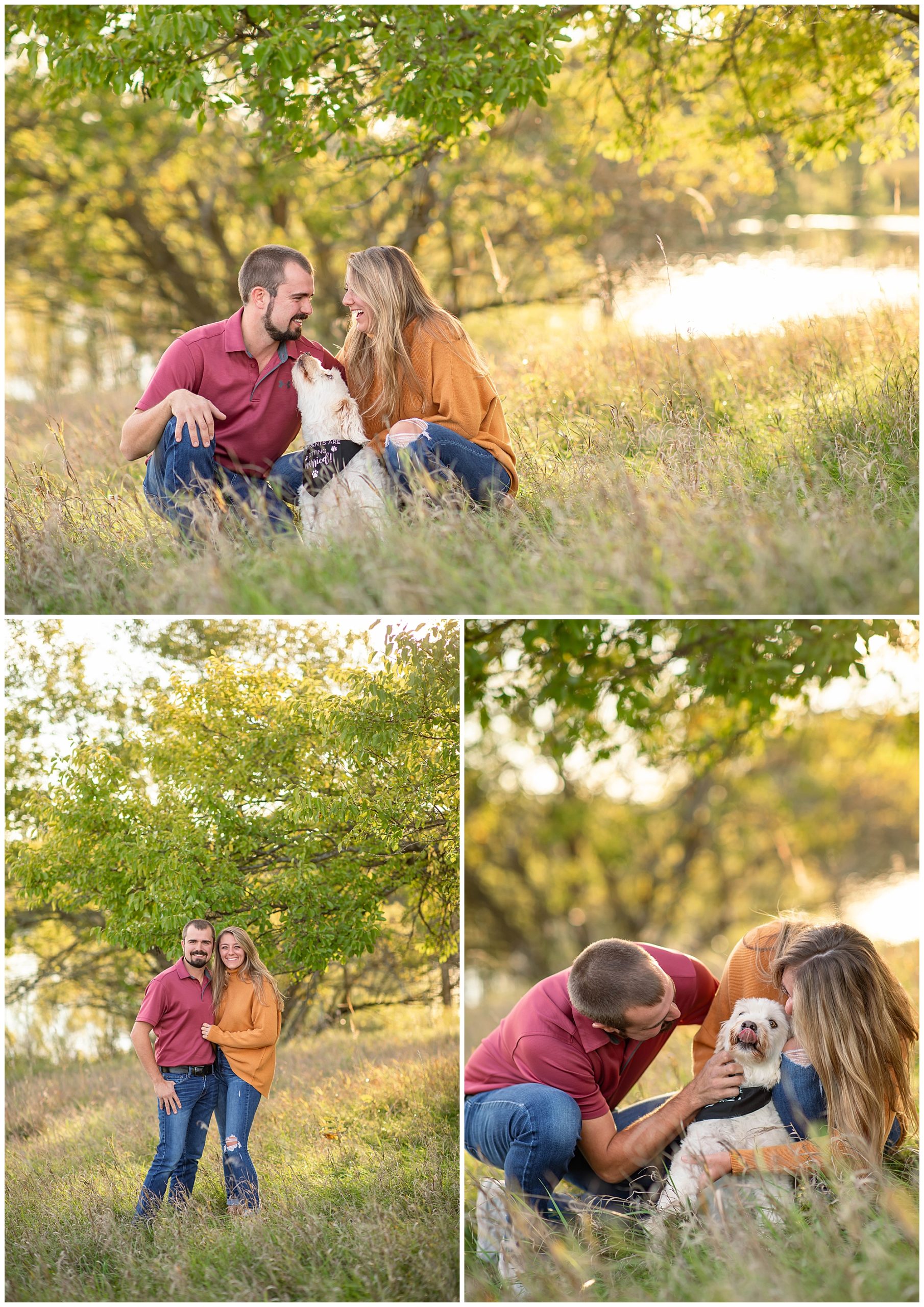 Colorful Fall Engagement Session with Dog