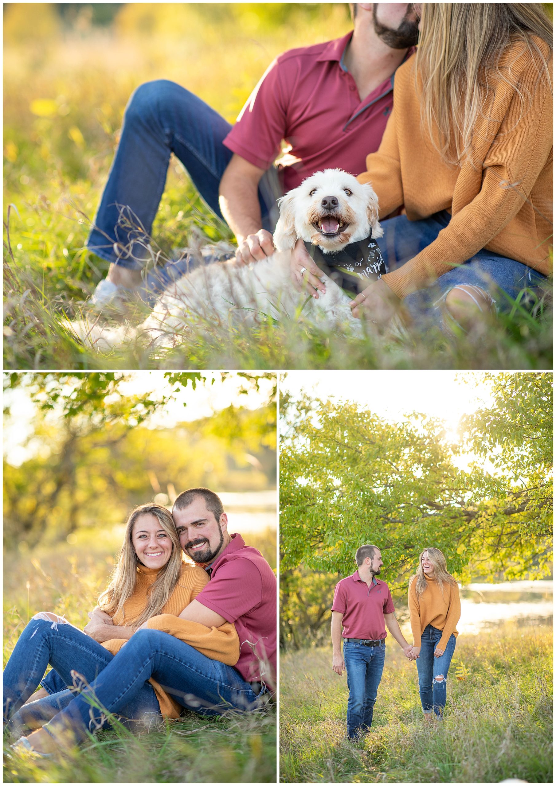 Fall Engagement Session with Dog