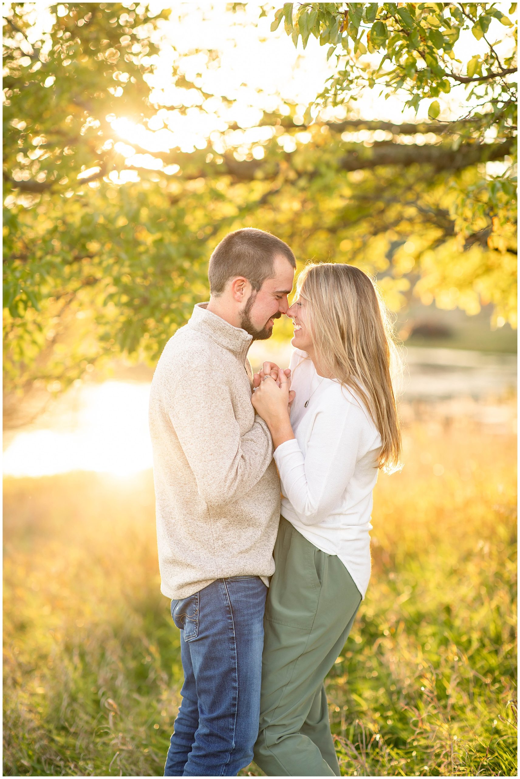 colorful engagement photos near Madison WI this fall 