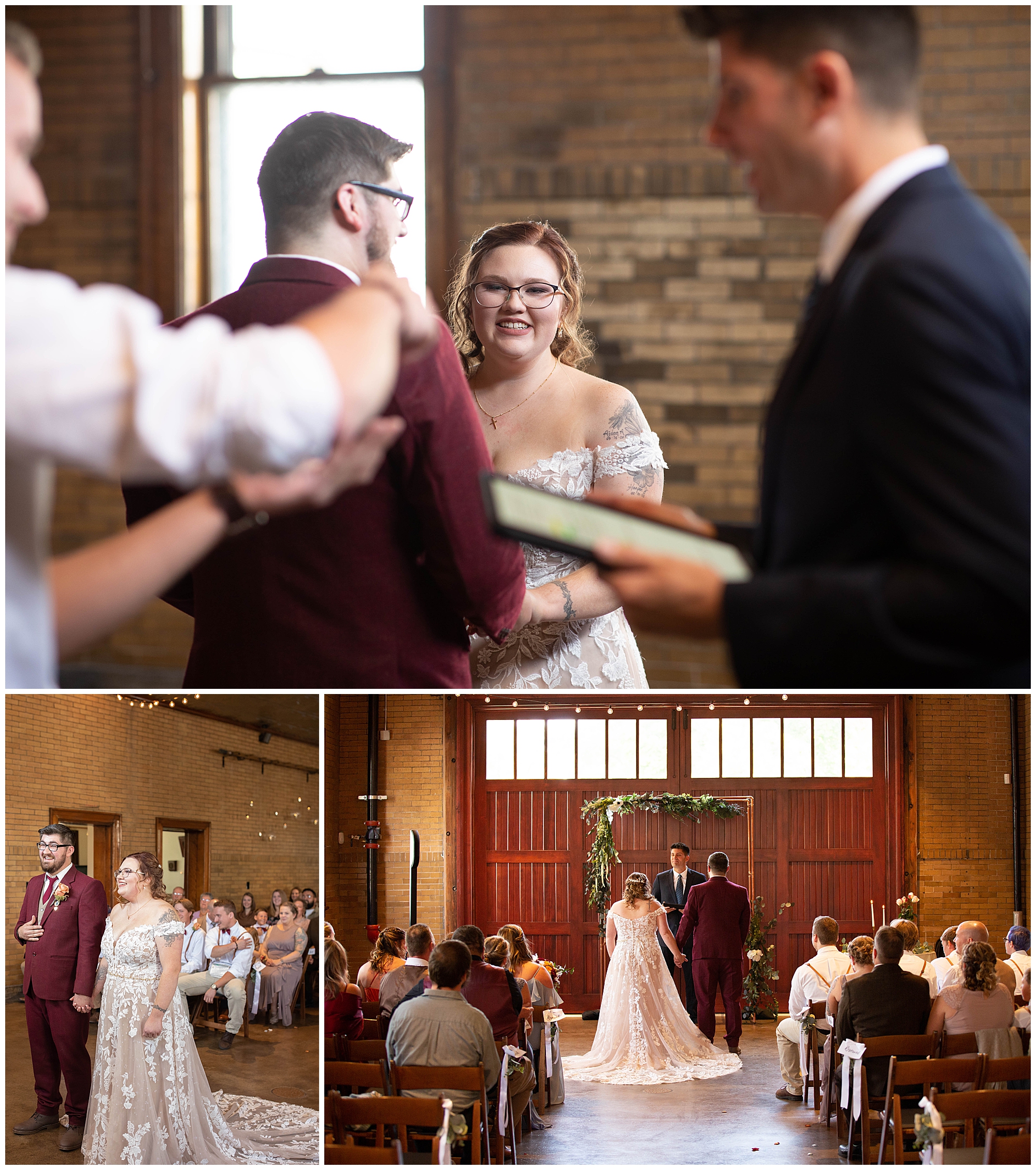 Indoor Wedding Ceremony at Story Hill FireHouse