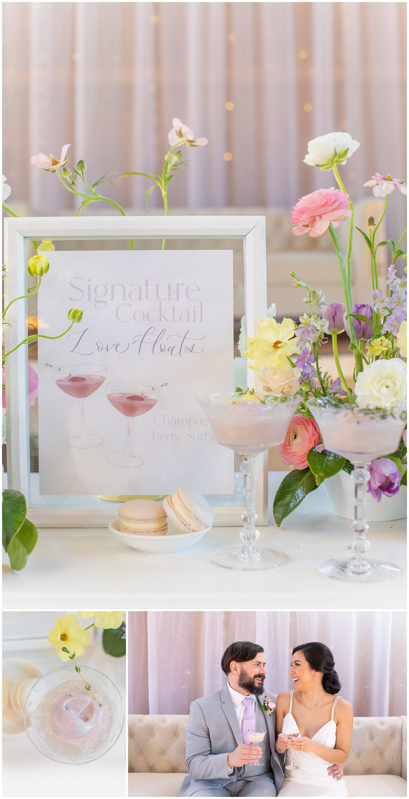 signature wedding cocktail, champagne sorbet
