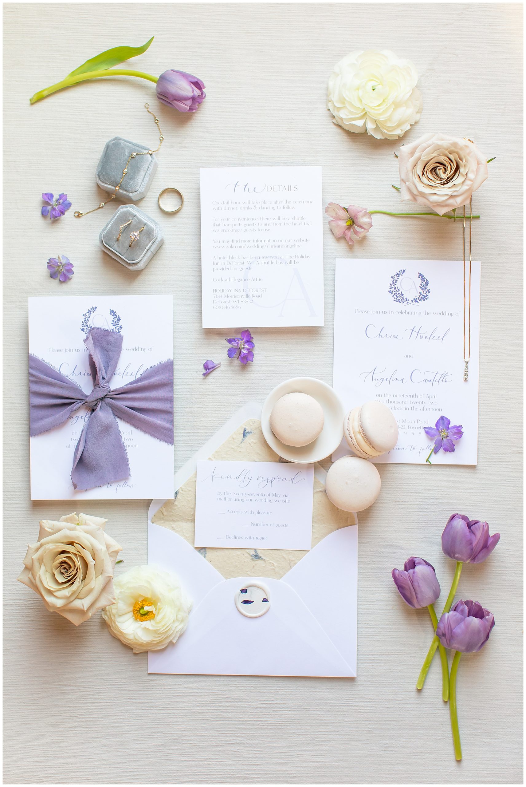 spring wedding invitations, purple