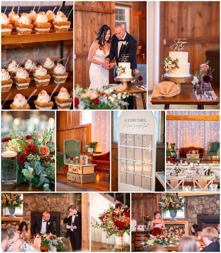 fall wedding reception details at Harvest Moon Pond with Event Gal 